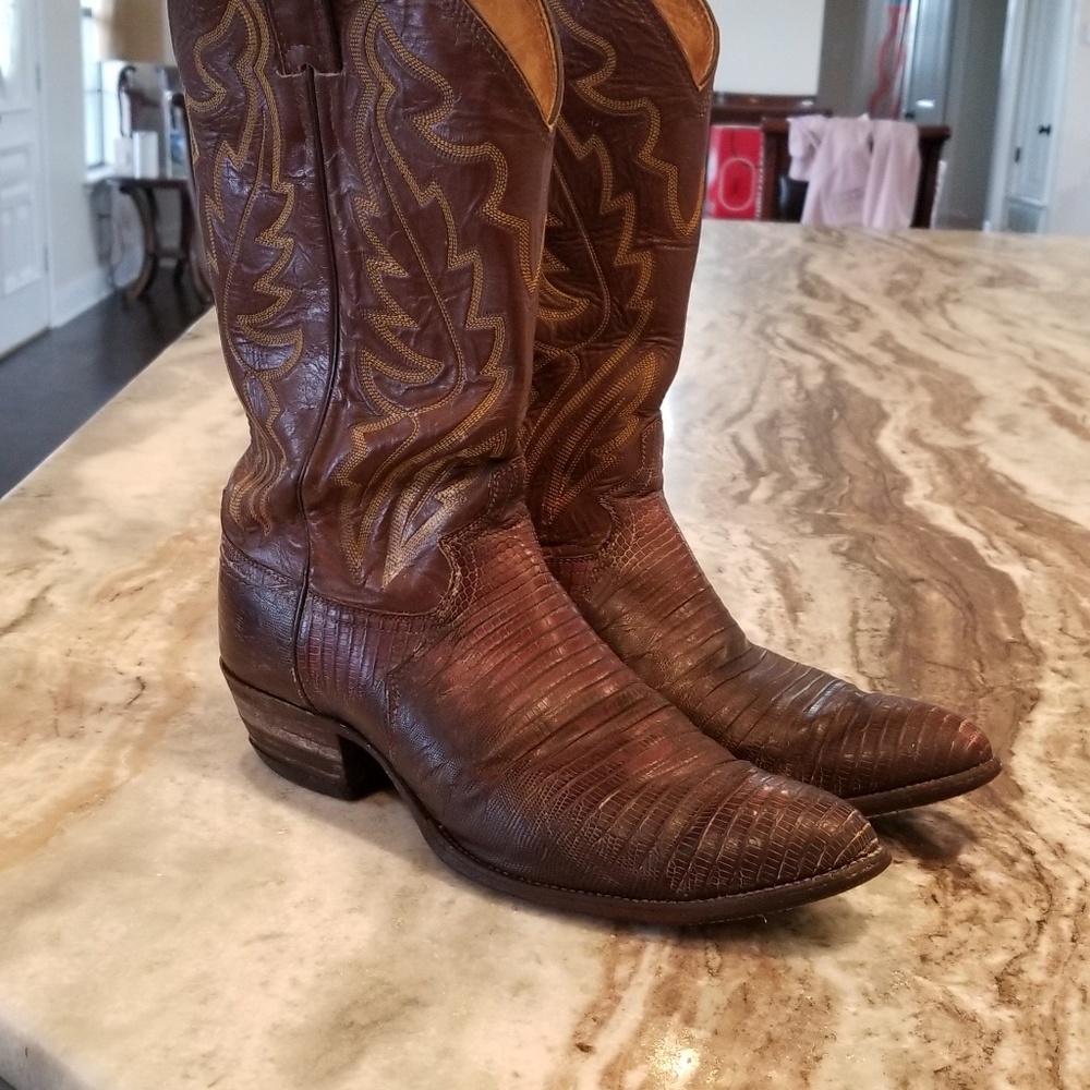 Justin Boots Mens Exotic Lizzard boots size 11D